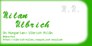 milan ulbrich business card